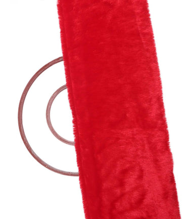 red plain minky fabric